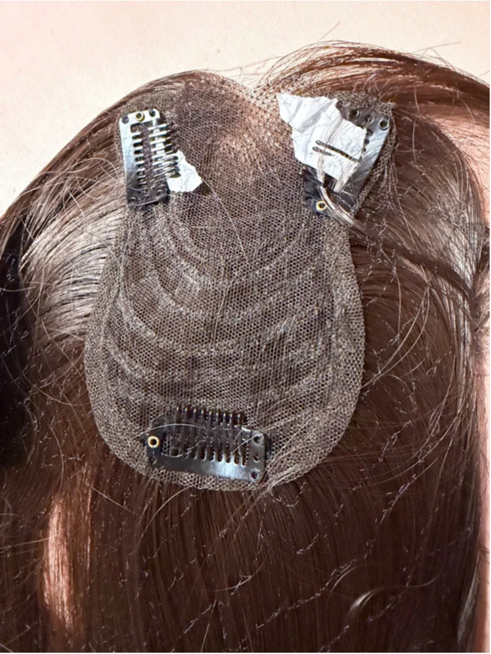SEGO Dark Brown Human Hair Topper Wiglet - Picture 11 of 16